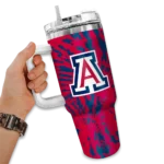 customized arizona wildcats burst swirl red curved tumbler best selling.webp