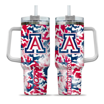 customized arizona wildcats camo mashup red white curved tumbler best selling.webp