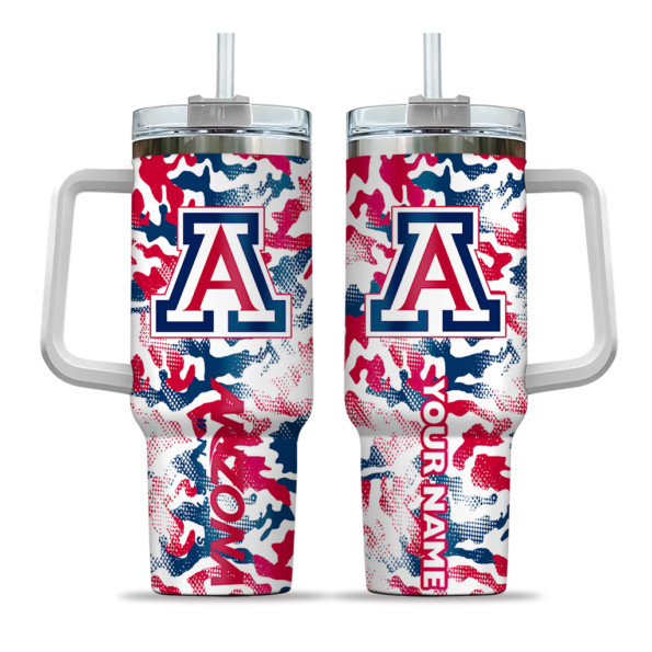customized arizona wildcats camo mashup red white curved tumbler best selling.webp