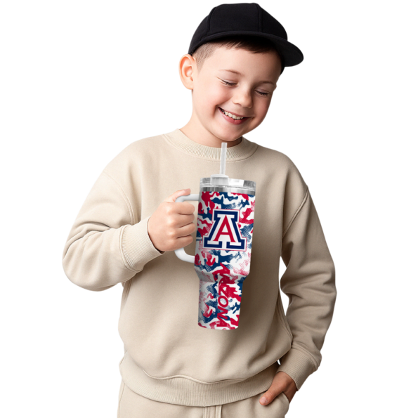 customized arizona wildcats camo mashup red white curved tumbler latest model.webp