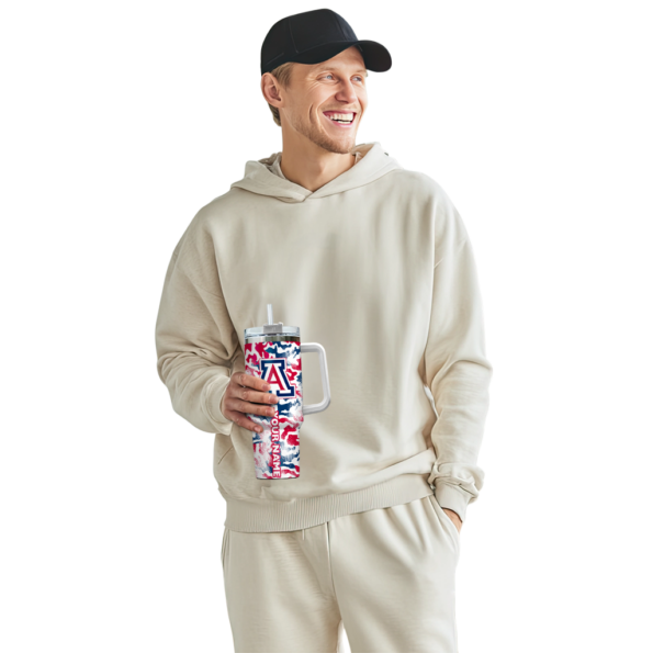 customized arizona wildcats camo mashup red white curved tumbler top rated.webp