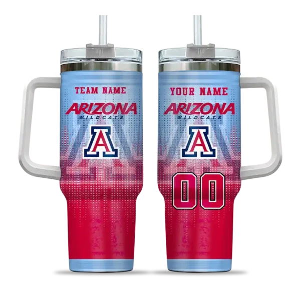 customized arizona wildcats gradient dots red curved tumbler best selling.webp