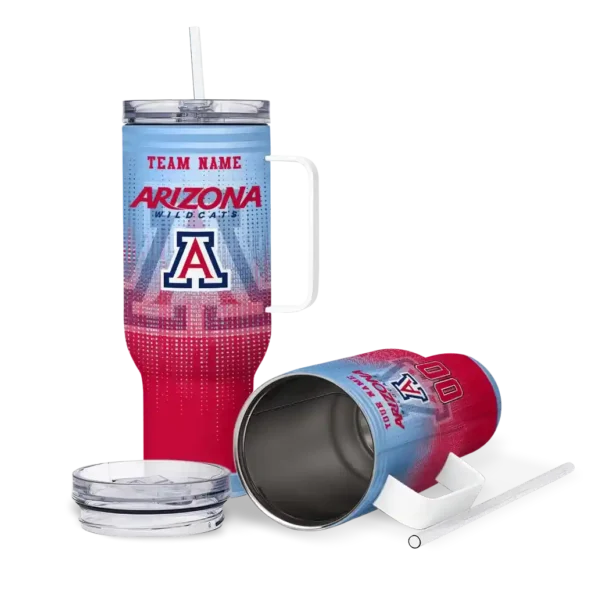 customized arizona wildcats gradient dots red curved tumbler high quality.webp