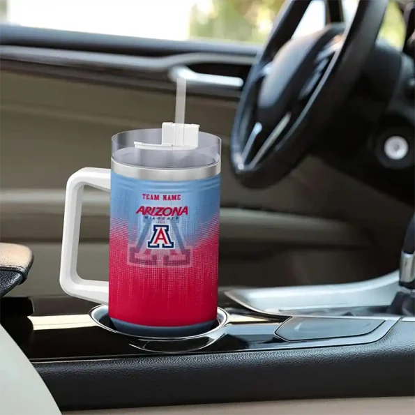 customized arizona wildcats gradient dots red curved tumbler trendy.webp