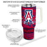 customized arizona wildcats honey streaks red curved tumbler best selling.webp