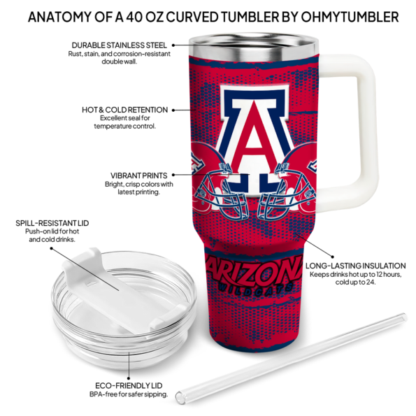 customized arizona wildcats honey streaks red curved tumbler new arrival.webp