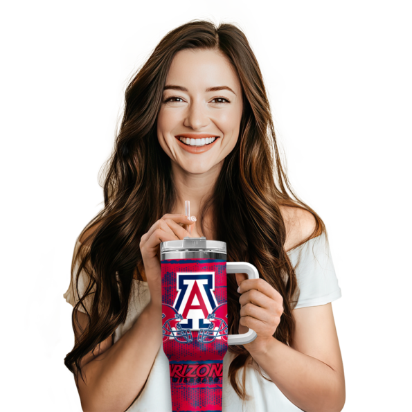 customized arizona wildcats honey streaks red curved tumbler premium grade.webp