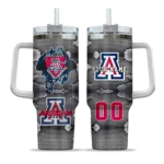 customized arizona wildcats superman shield red gray curved tumbler best selling.webp