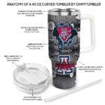 customized arizona wildcats superman shield red gray curved tumbler best selling.webp