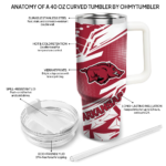 customized arkansas razorbacks abstract paths red curved tumbler best selling.webp