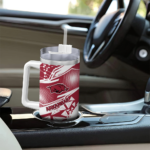 customized arkansas razorbacks abstract paths red curved tumbler best selling.webp