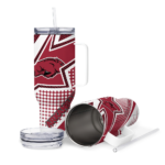 customized arkansas razorbacks arrow burst red curved tumbler best selling.webp