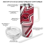 customized arkansas razorbacks arrow burst red curved tumbler best selling.webp