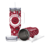 customized arkansas razorbacks bullseye drips red curved tumbler best selling.webp