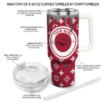 customized arkansas razorbacks bullseye drips red curved tumbler best selling.webp