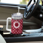customized arkansas razorbacks bullseye drips red curved tumbler best selling.webp