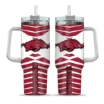 customized arkansas razorbacks chevron layers red curved tumbler best selling.webp