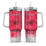 customized arkansas razorbacks geometric prism red curved tumbler best selling.webp