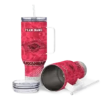 customized arkansas razorbacks geometric prism red curved tumbler best selling.webp