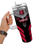 customized arkansas state red wolves arrow armor scarlet black curved tumbler best selling.webp