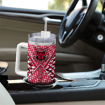 customized arkansas state red wolves chevron angle scarlet curved tumbler best selling.webp