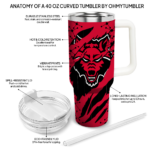 customized arkansas state red wolves claw cut scarlet black curved tumbler best selling.webp
