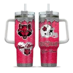 customized arkansas state red wolves heart helmet motif scarlet curved tumbler best selling.webp