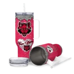 customized arkansas state red wolves heart helmet motif scarlet curved tumbler best selling.webp