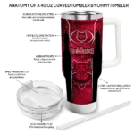 customized arkansas state red wolves hexagon armor scarlet curved tumbler best selling.webp