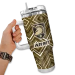 customized army black knights bold diamonds gold curved tumbler best selling.webp