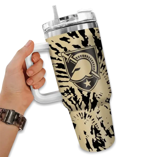 customized army black knights burst swirl gold curved tumbler fashion forward.webp