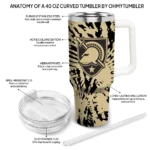 customized army black knights burst swirl gold curved tumbler best selling.webp