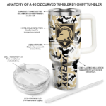 customized army black knights camo mashup gold white curved tumbler best selling.webp