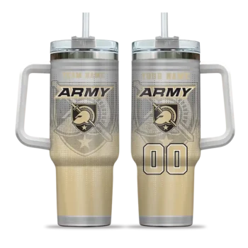 customized army black knights gradient dots gold curved tumbler best selling.webp