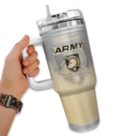 customized army black knights gradient dots gold curved tumbler best selling.webp