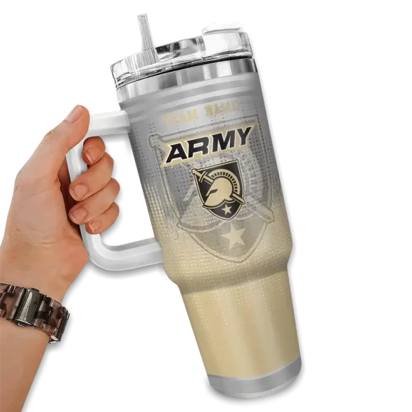 customized army black knights gradient dots gold curved tumbler fashion forward.webp