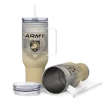 customized army black knights gradient dots gold curved tumbler best selling.webp