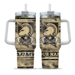 customized army black knights honey streaks gold curved tumbler best selling.webp