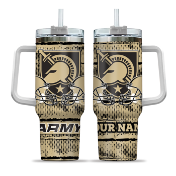 customized army black knights honey streaks gold curved tumbler best selling.webp