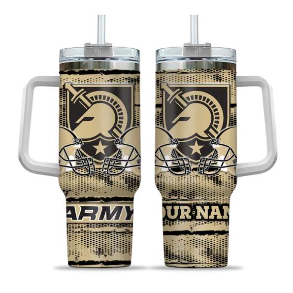 customized army black knights honey streaks gold curved tumbler best selling.webp