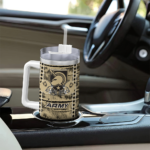 customized army black knights honey streaks gold curved tumbler best selling.webp
