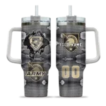 customized army black knights superman shield gold gray curved tumbler best selling.webp