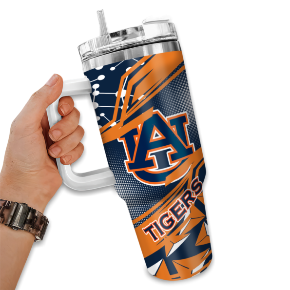 customized auburn tigers abstract paths navy blue curved tumbler fashion forward.webp