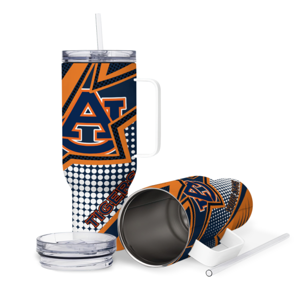 customized auburn tigers arrow burst navy blue curved tumbler high quality.webp