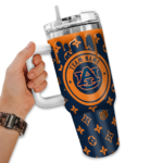 customized auburn tigers bullseye drips navy blue curved tumbler best selling.webp