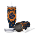 customized auburn tigers bullseye drips navy blue curved tumbler best selling.webp