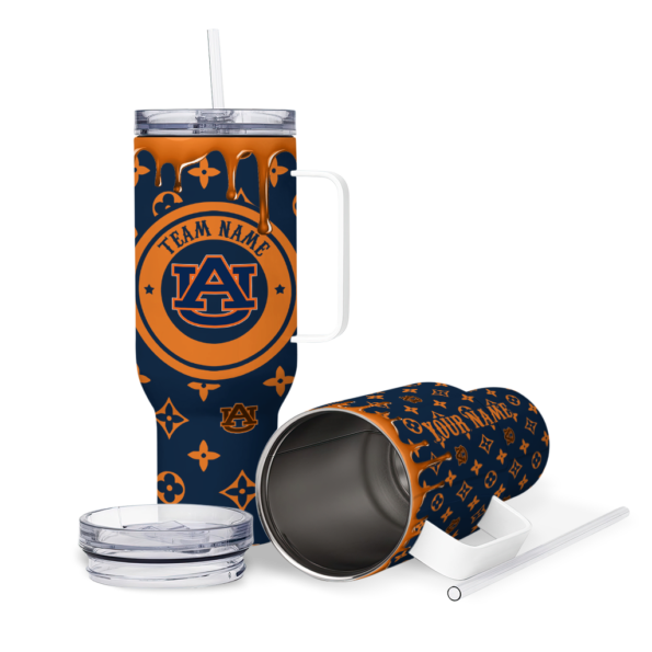 customized auburn tigers bullseye drips navy blue curved tumbler high quality.webp