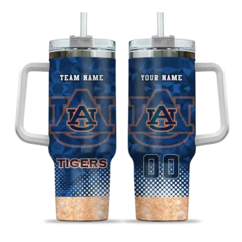 customized auburn tigers geometric prism navy blue curved tumbler best selling.webp