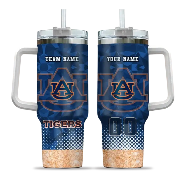 customized auburn tigers geometric prism navy blue curved tumbler best selling.webp