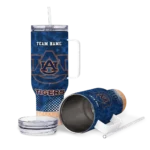 customized auburn tigers geometric prism navy blue curved tumbler best selling.webp
